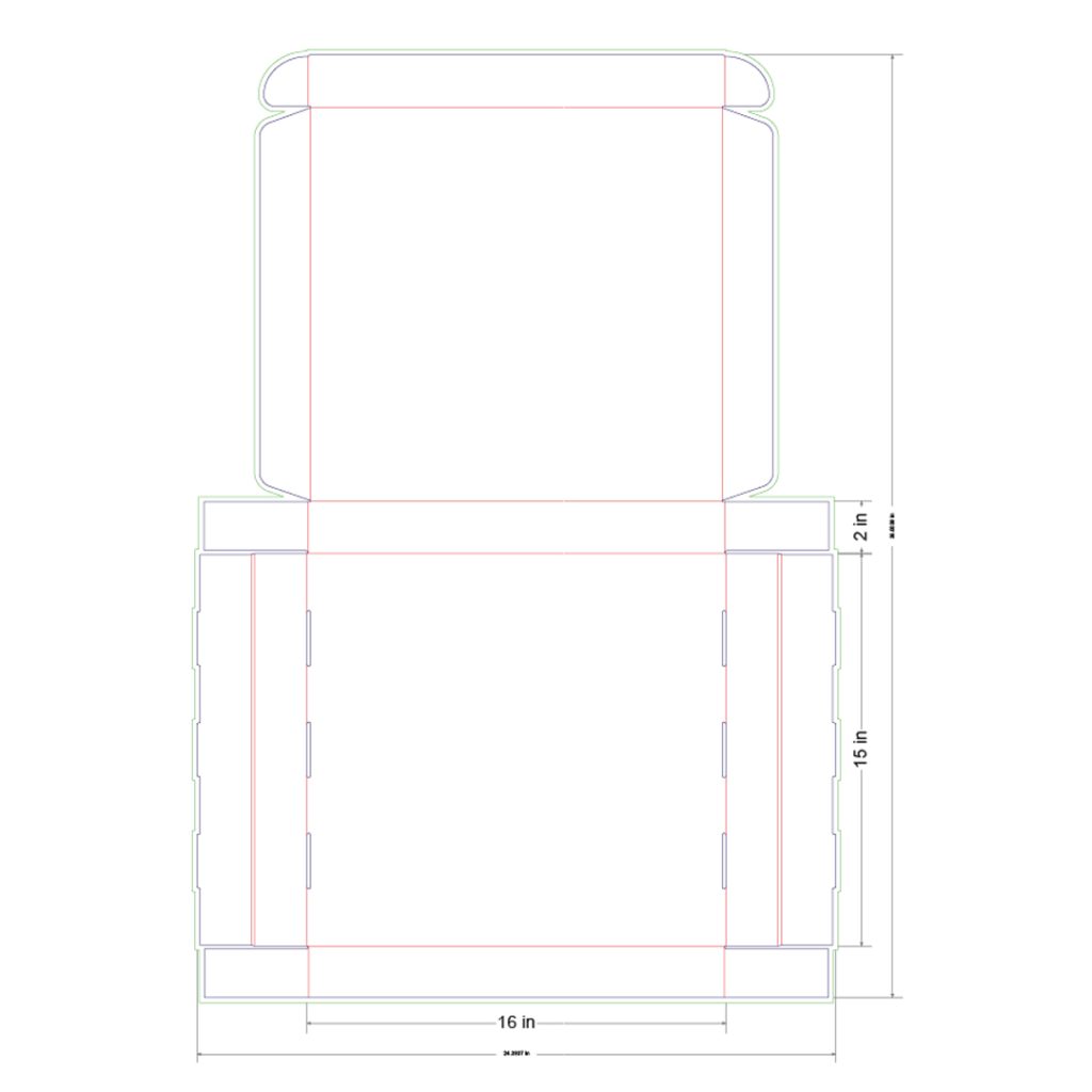 16x15x2 in Mailer Box Template