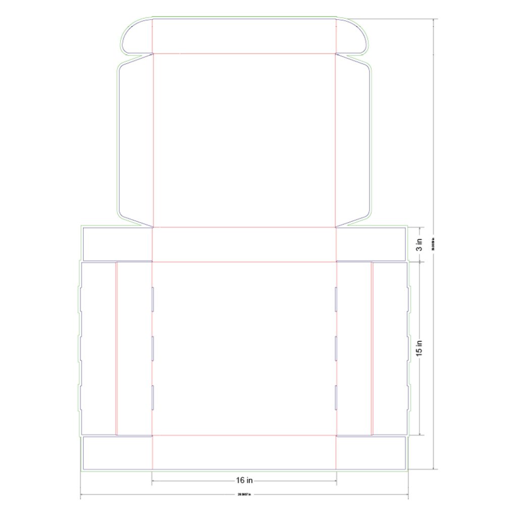 16x15x3 in Mailer Box Template