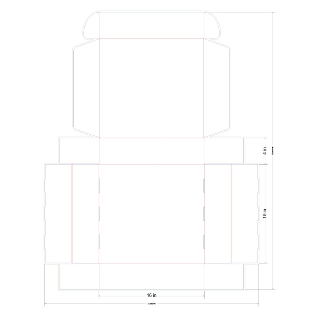16x15x4 in Mailer Box Template