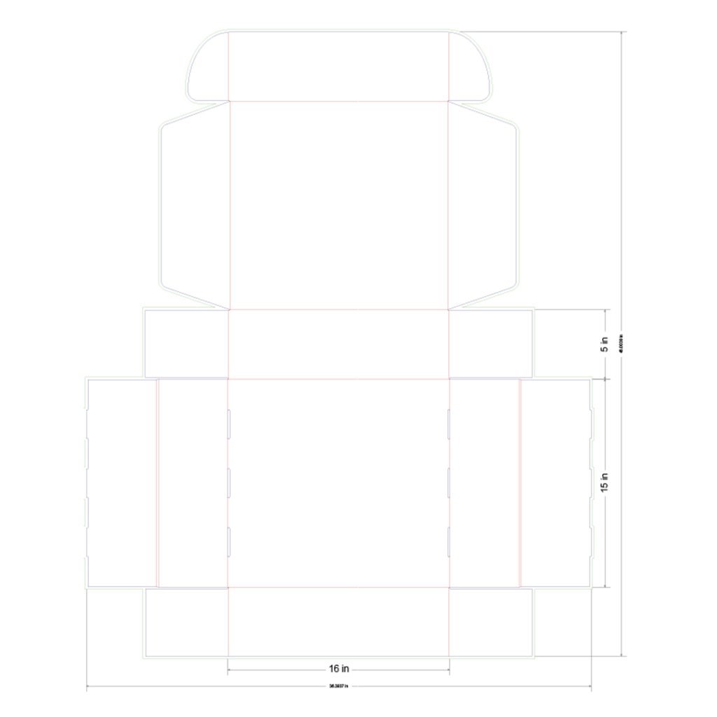 16x15x5 in Mailer Box Template