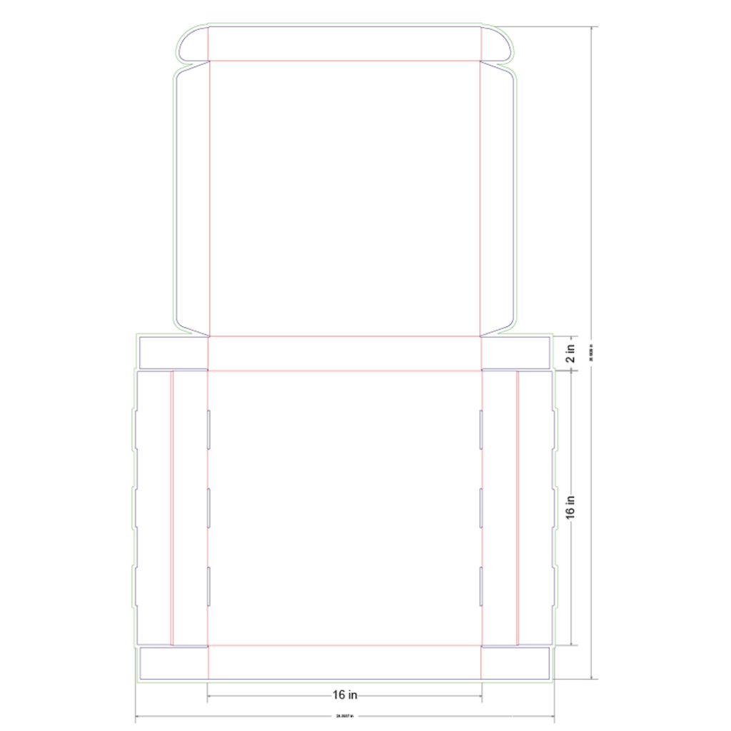 16x16x2 in Mailer Box Template