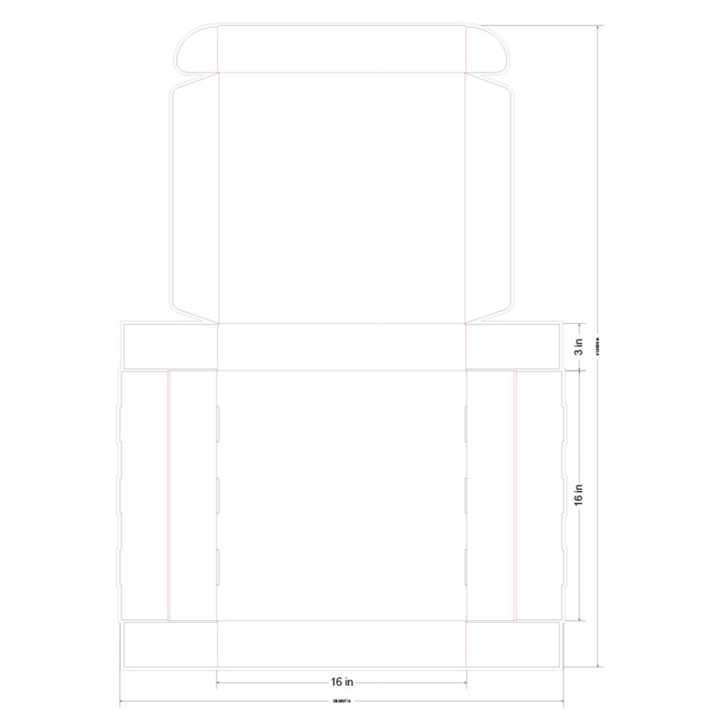 16x16x3 in Mailer Box Template
