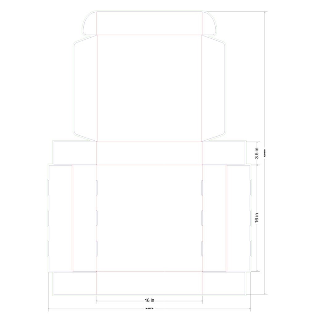 16x16x3.5 in Mailer Box Template