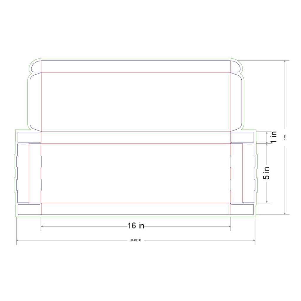 16x5x1 in Mailer Box Template