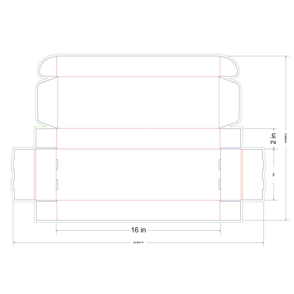 16x5x2 in Mailer Box Template