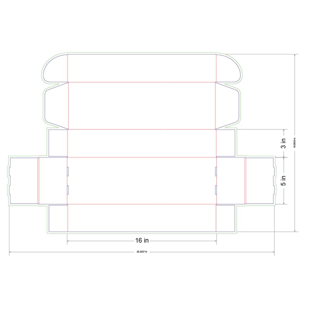 16x5x3 in Mailer Box Template