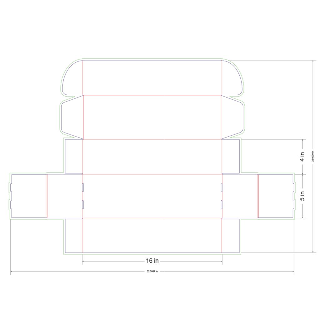 16x5x4 in Mailer Box Template