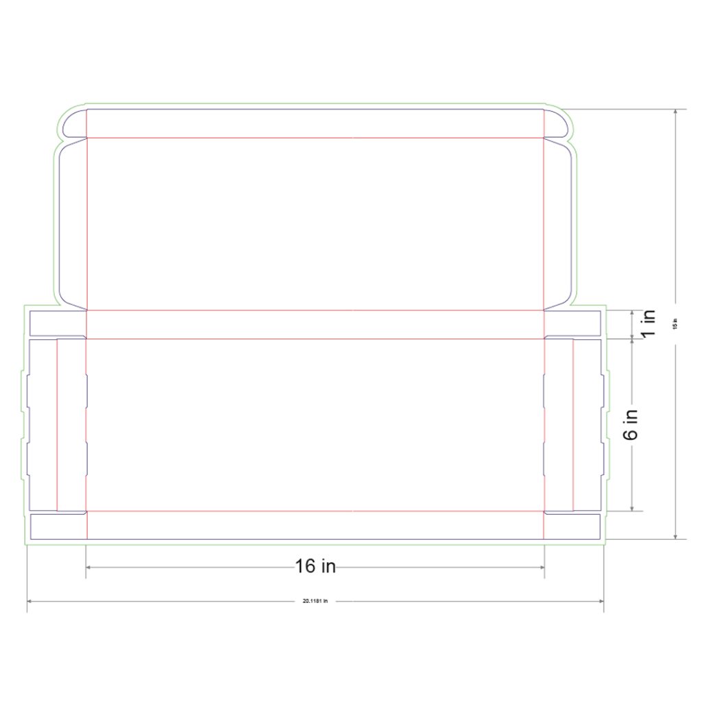 16x6x1 in Mailer Box Template