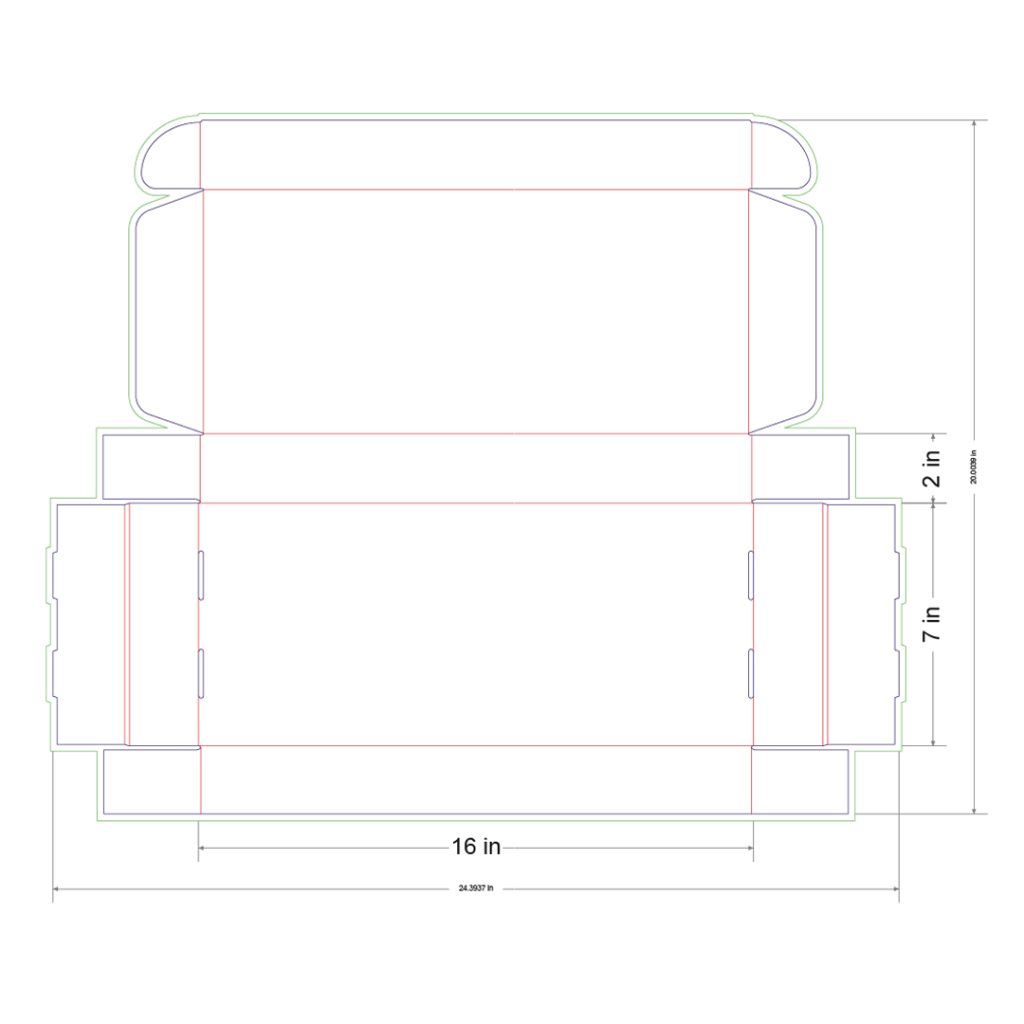 16x7x2 in Mailer Box Template