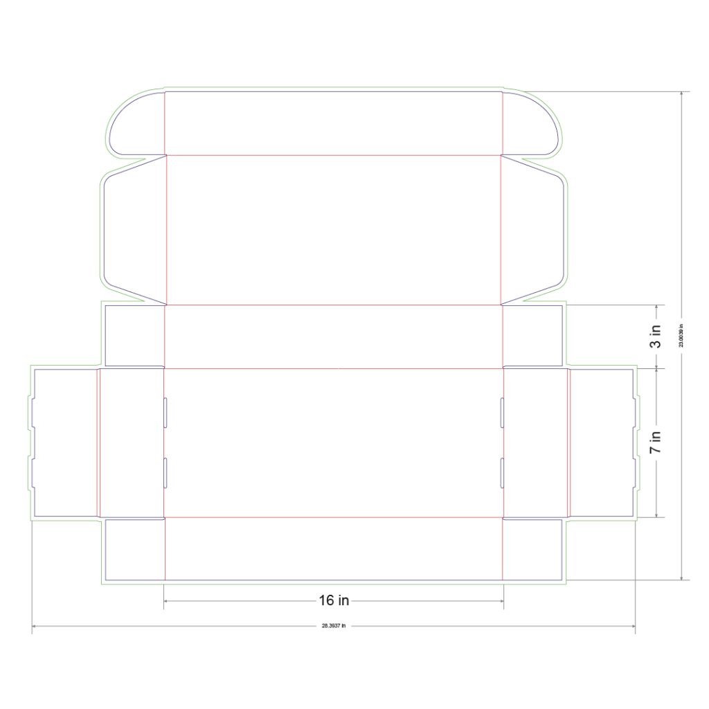 16x7x3 in Mailer Box Template