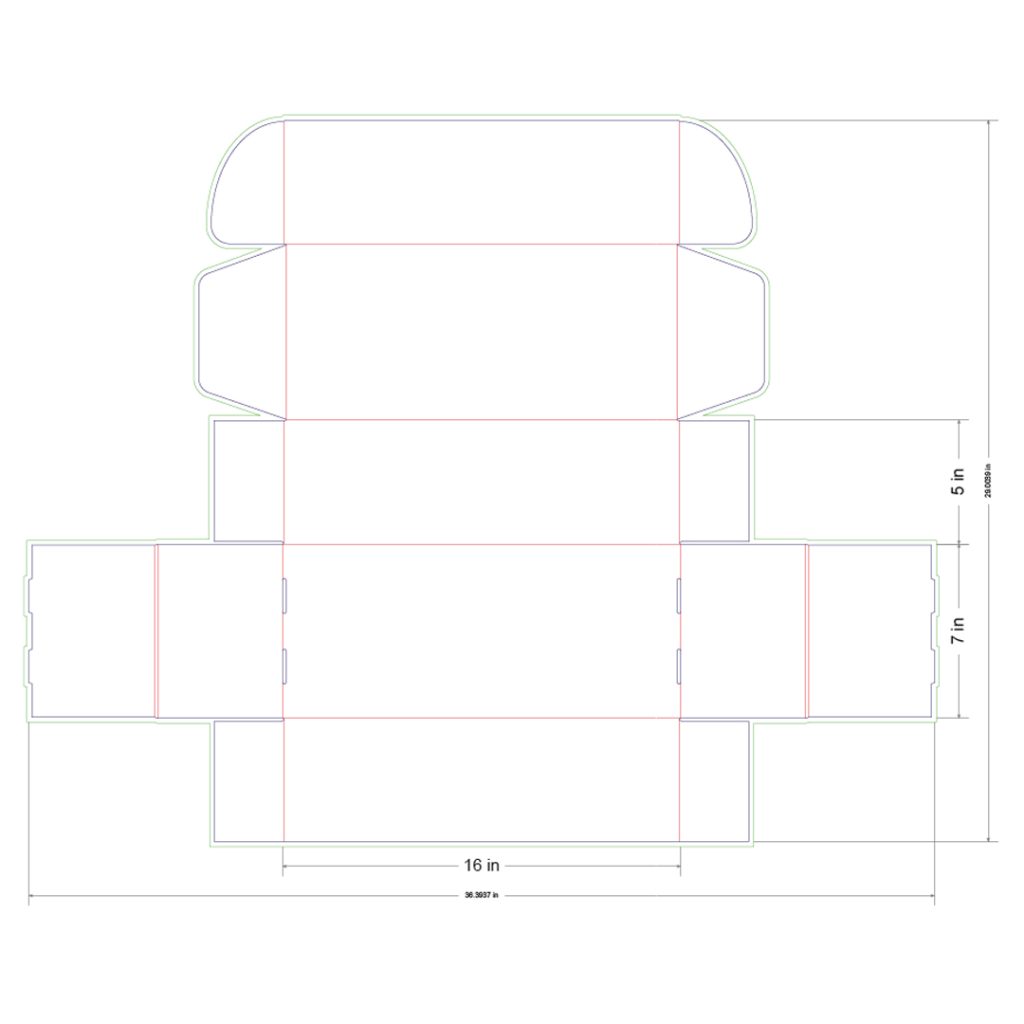 16x7x5 in Mailer Box Template
