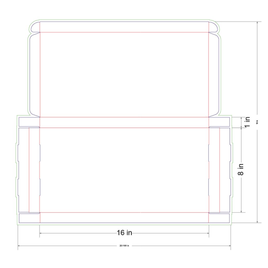 16x8x1 in Mailer Box Template