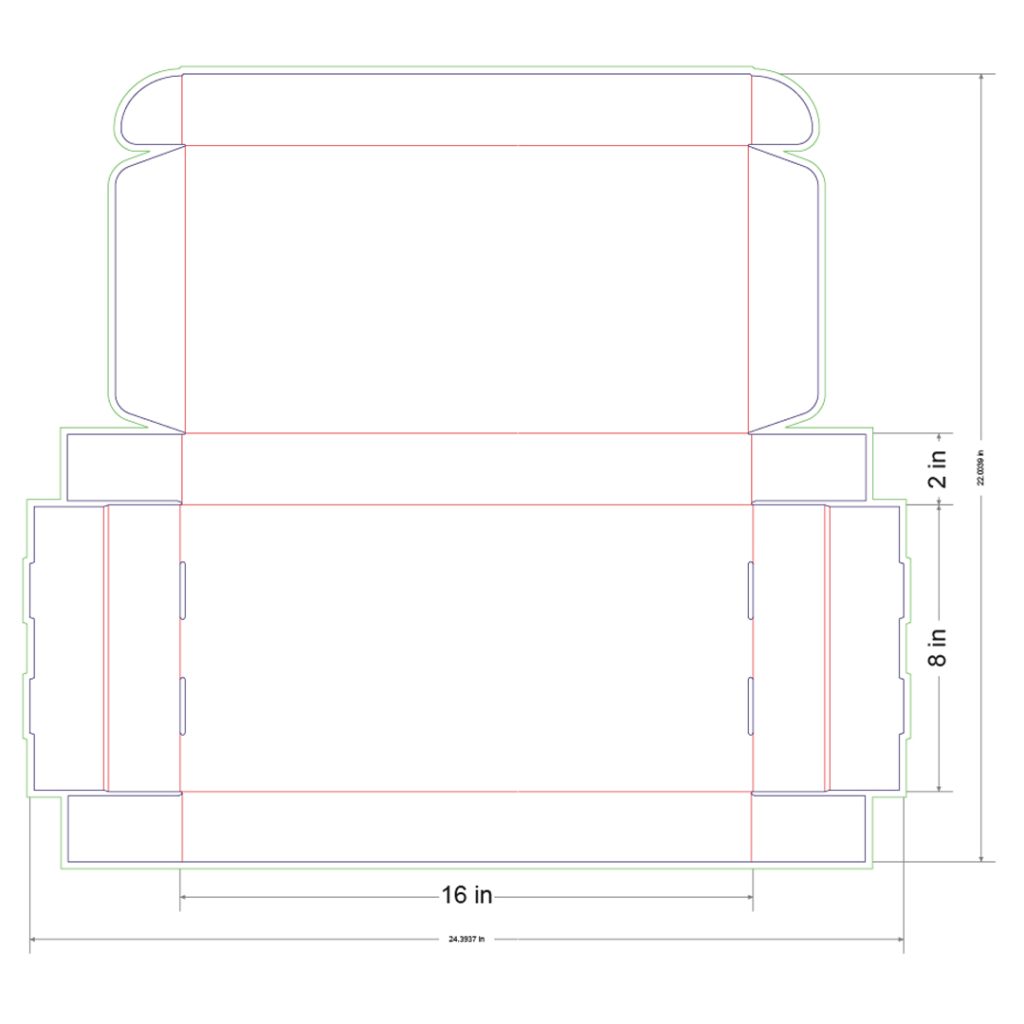 16x8x2 in Mailer Box Template
