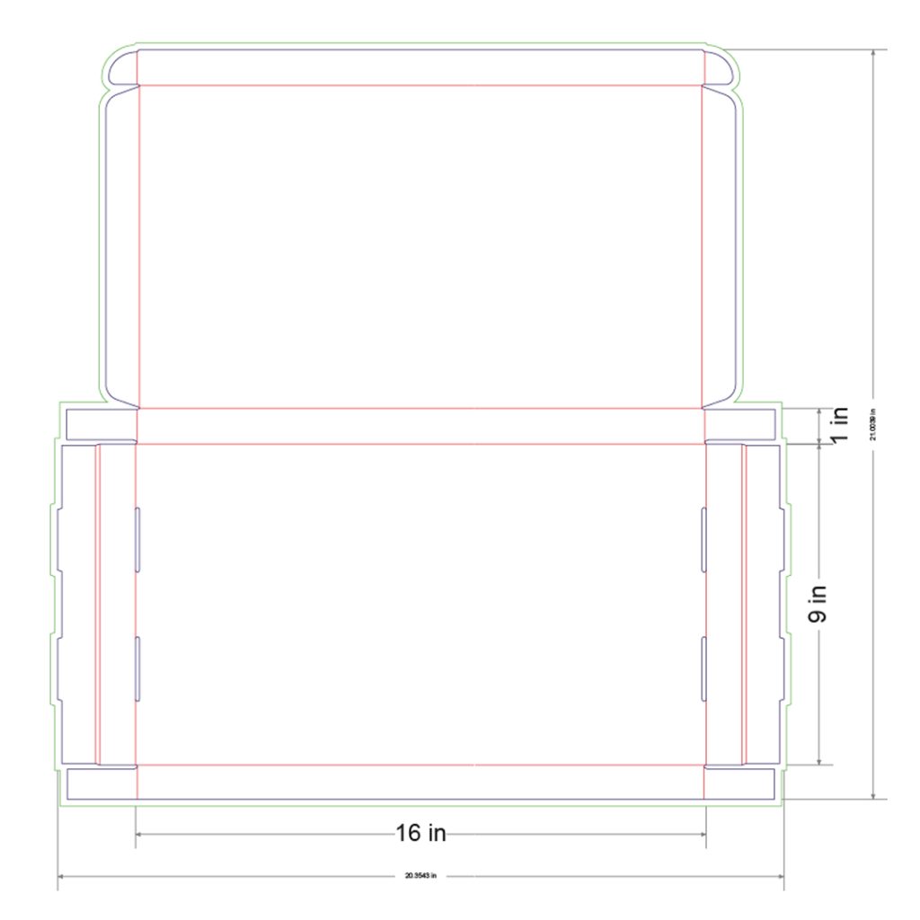 16x9x1 in Mailer Box Template