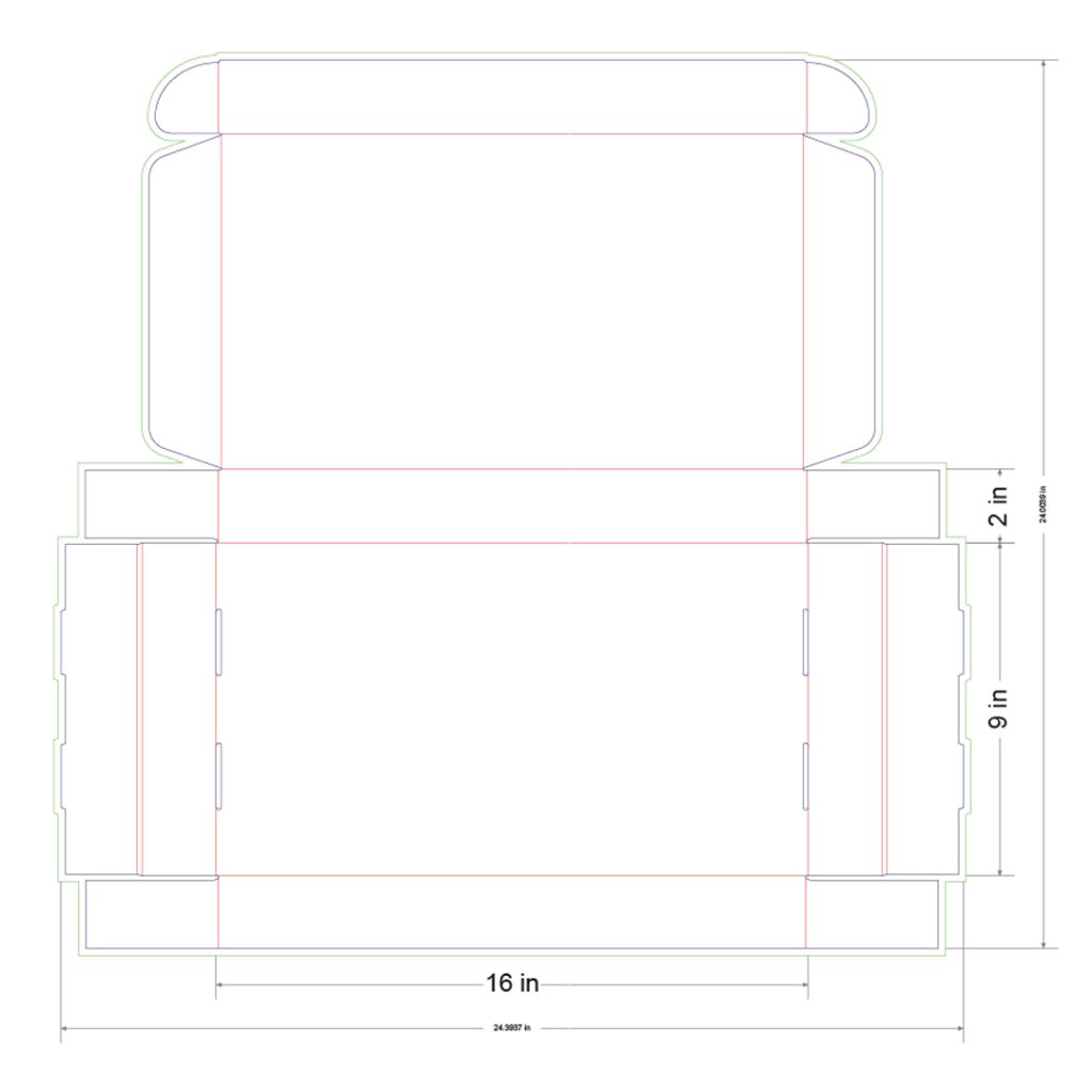 16x9x2 in Mailer Box Template