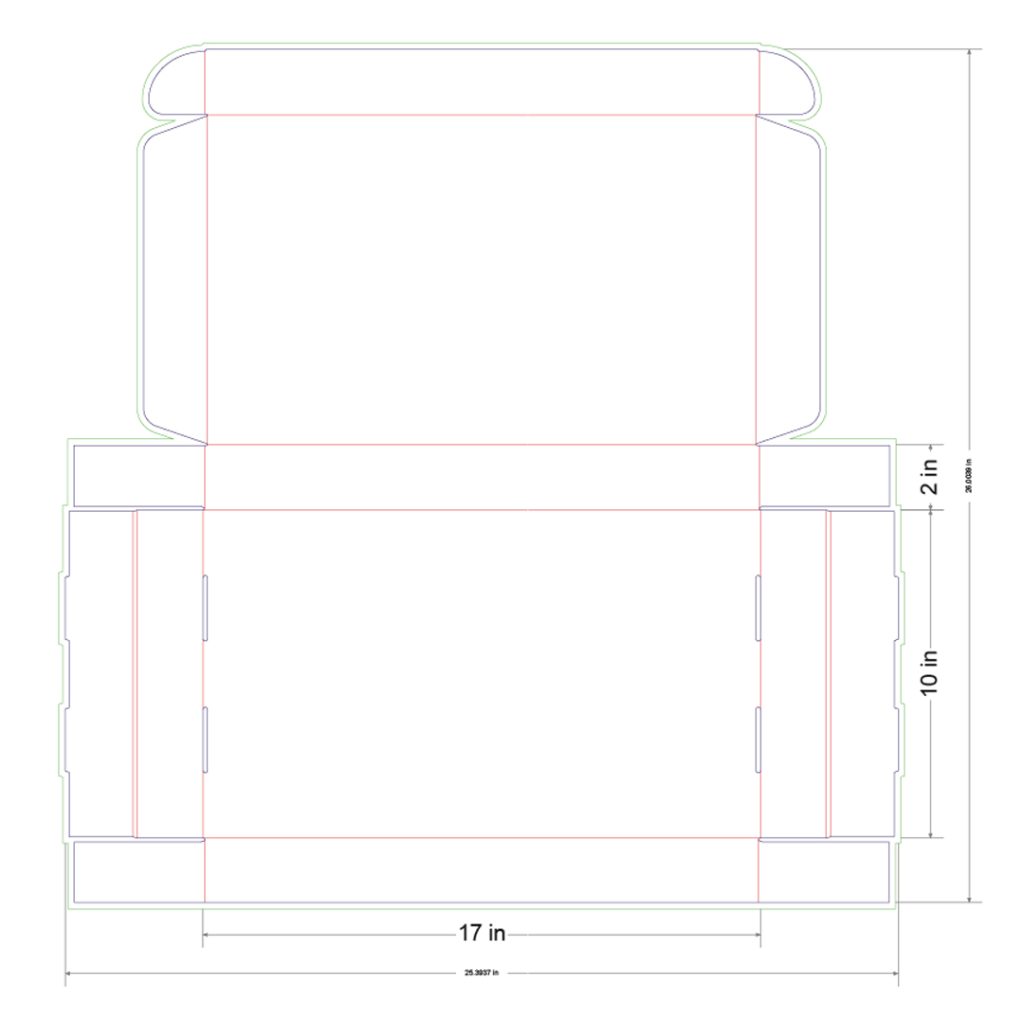 17x10x2 in Mailer Box Template