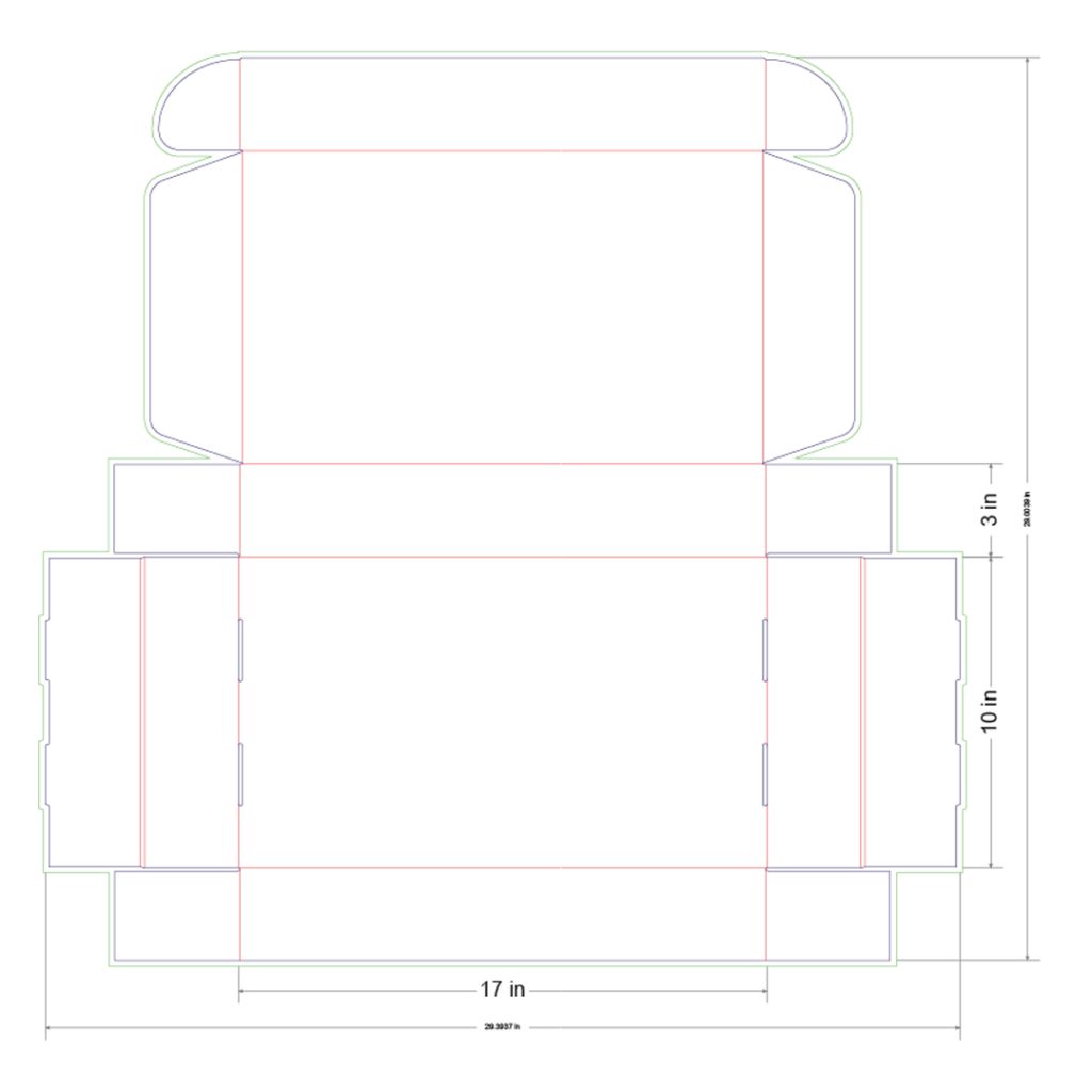 17x10x3 in Mailer Box Template