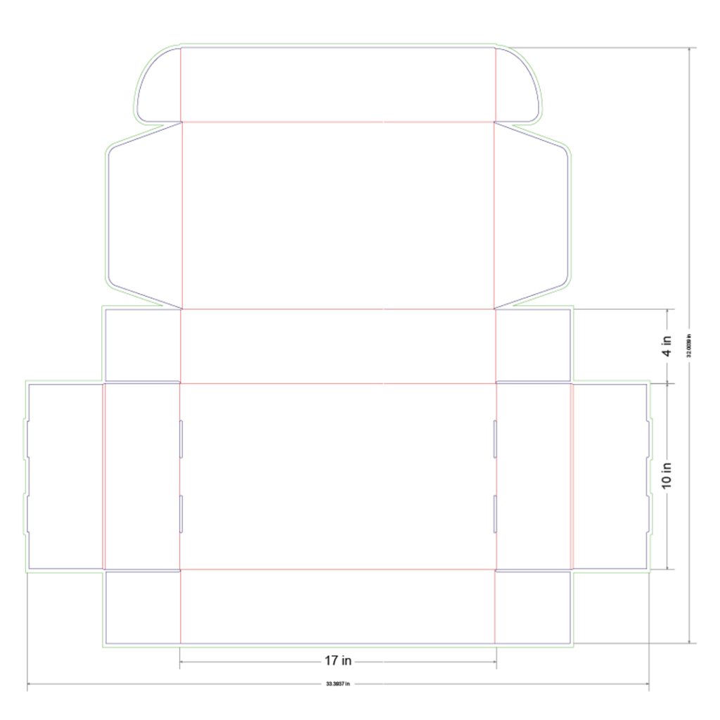 17x10x4 in Mailer Box Template