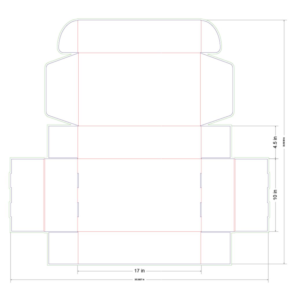 17x10x4.5 in Mailer Box Template