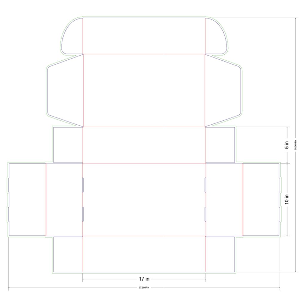 17x10x5 in Mailer Box Template