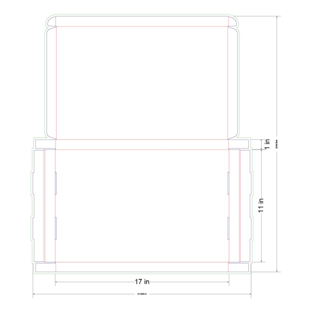 17x11x1 in Mailer Box Template