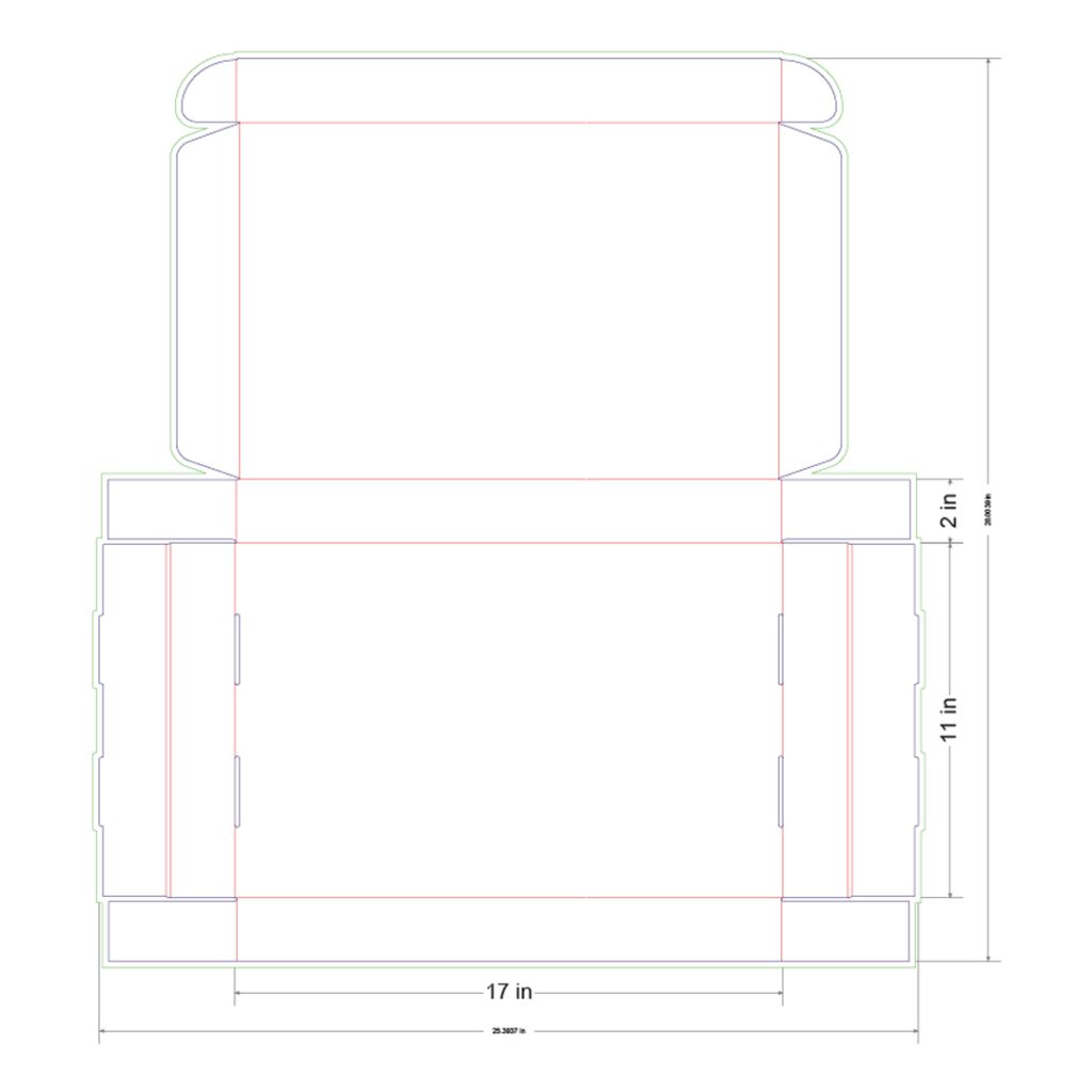 17x11x2 in Mailer Box Template