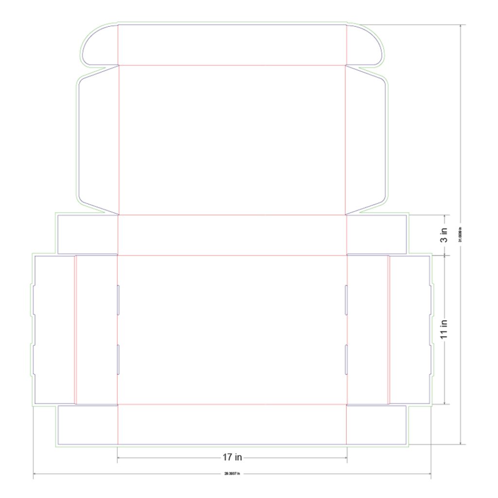 17x11x3 in Mailer Box Template