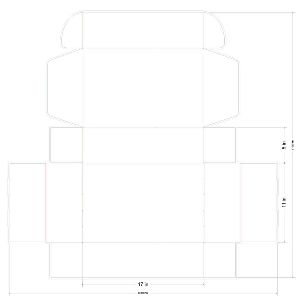 17x11x5 in Mailer Box Template