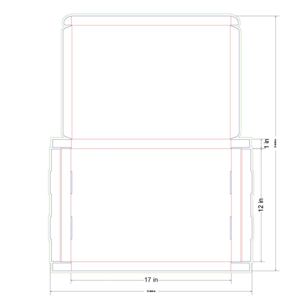 17x12x1 in Mailer Box Template