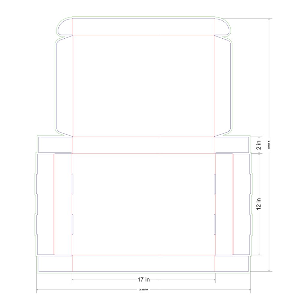 17x12x2 in Mailer Box Template