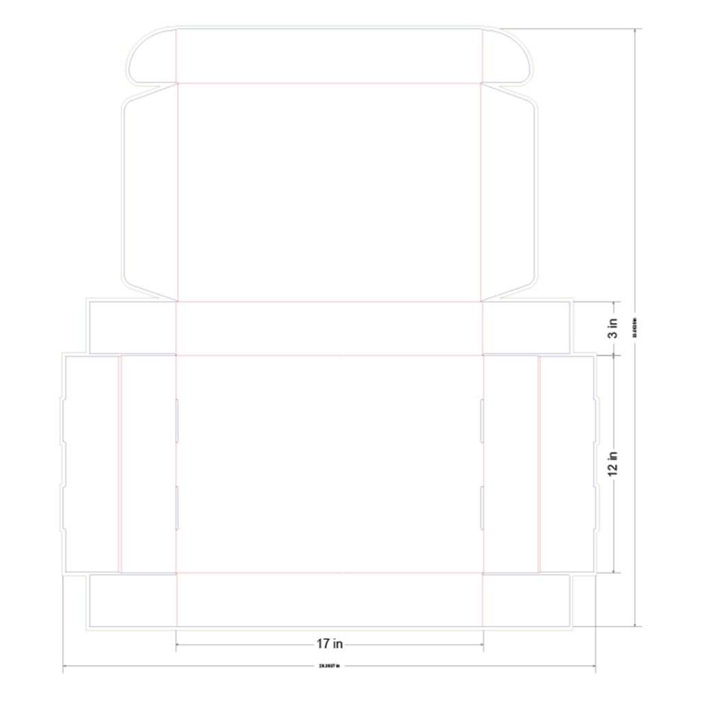17x12x3 in Mailer Box Template