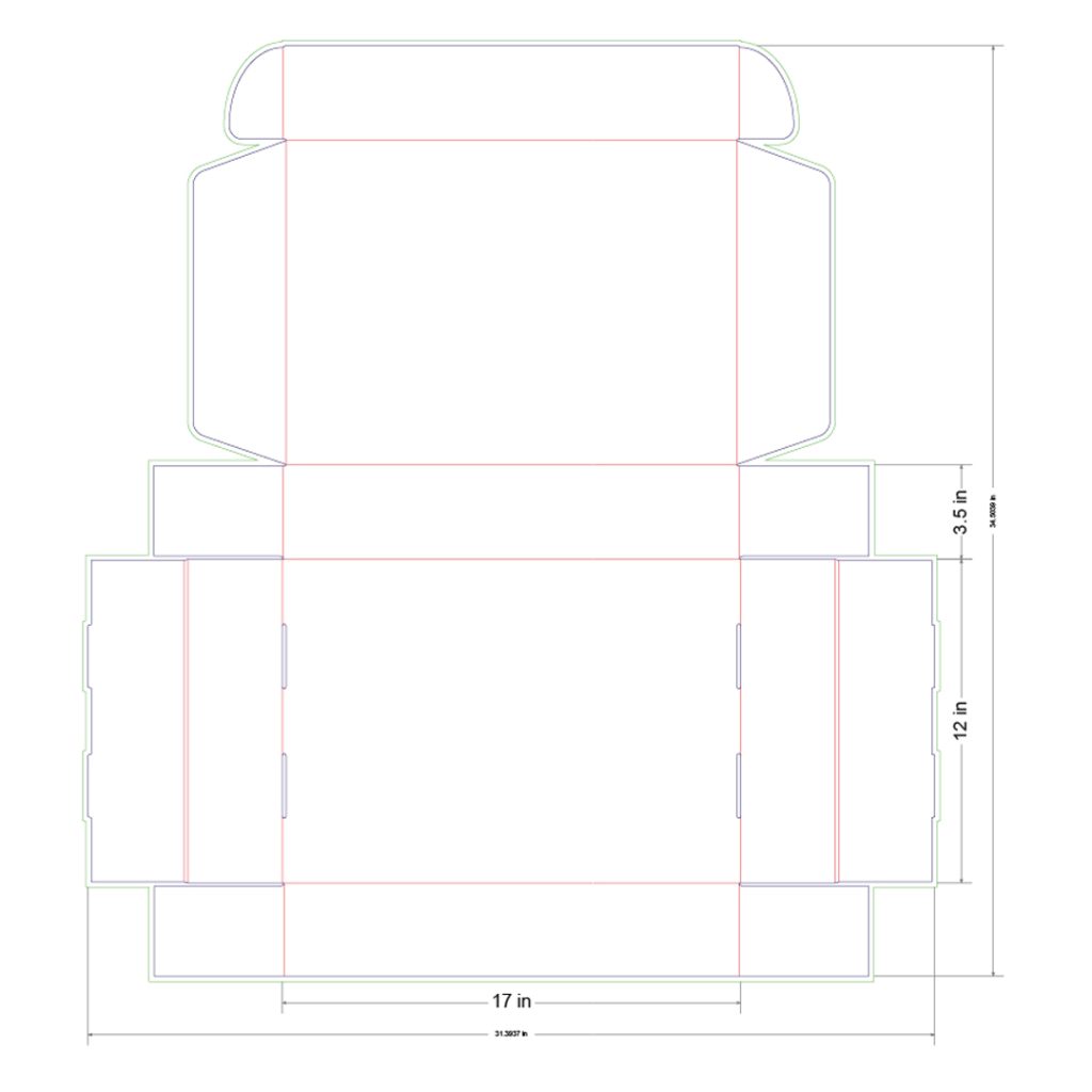 17x12x3.5 in Mailer Box Template