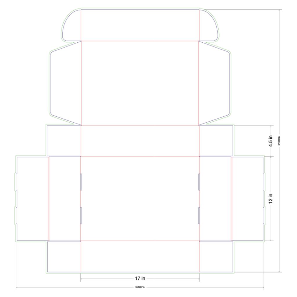 17x12x4.5 in Mailer Box Template