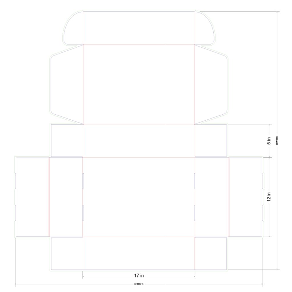 17x12x5 in Mailer Box Template
