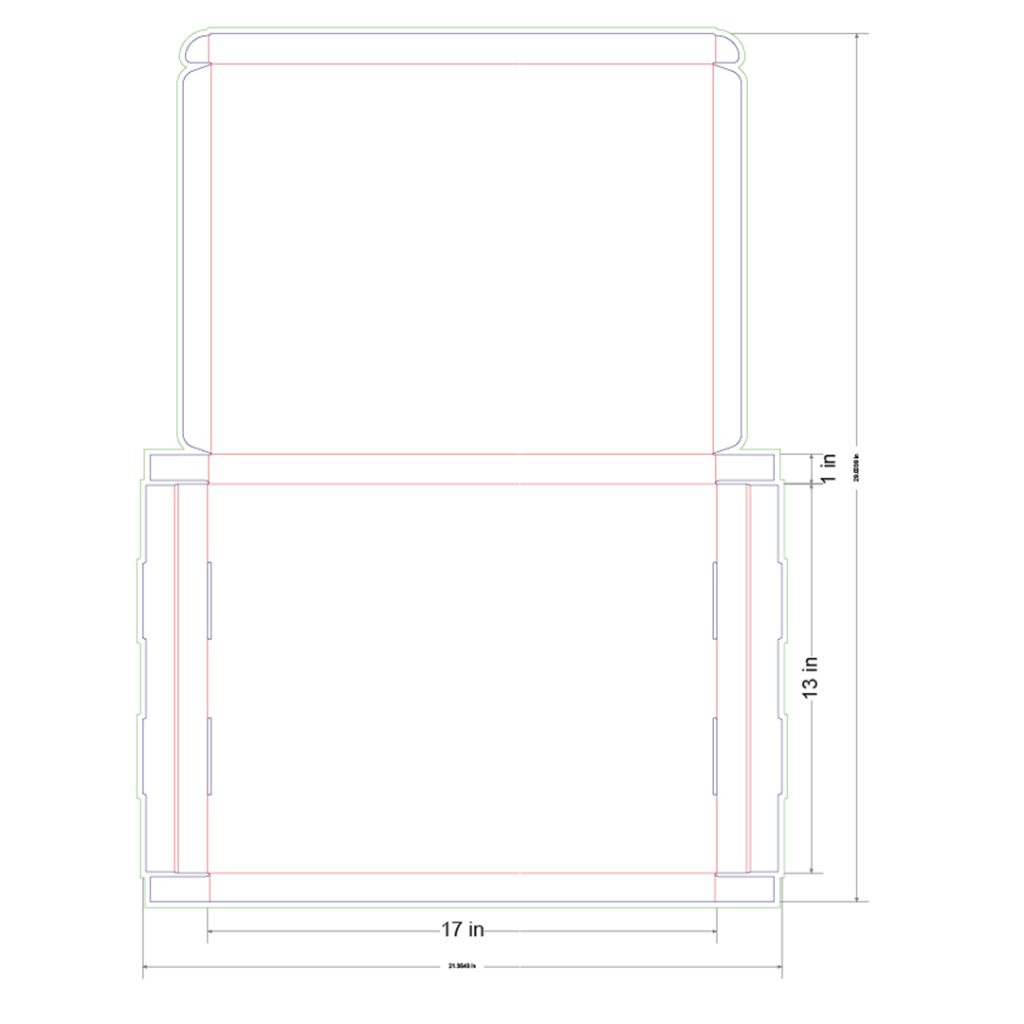 17x13x1 in Mailer Box Template
