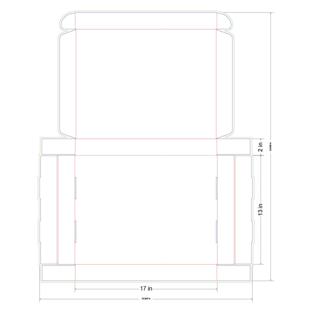 17x13x2 in Mailer Box Template