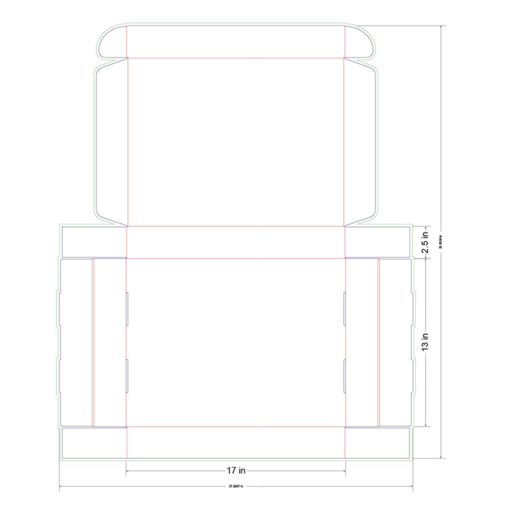 17x13x2.5 in Mailer Box Template
