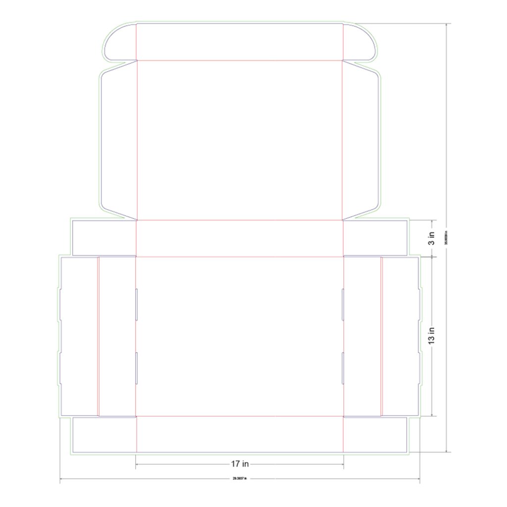 17x13x3 in Mailer Box Template