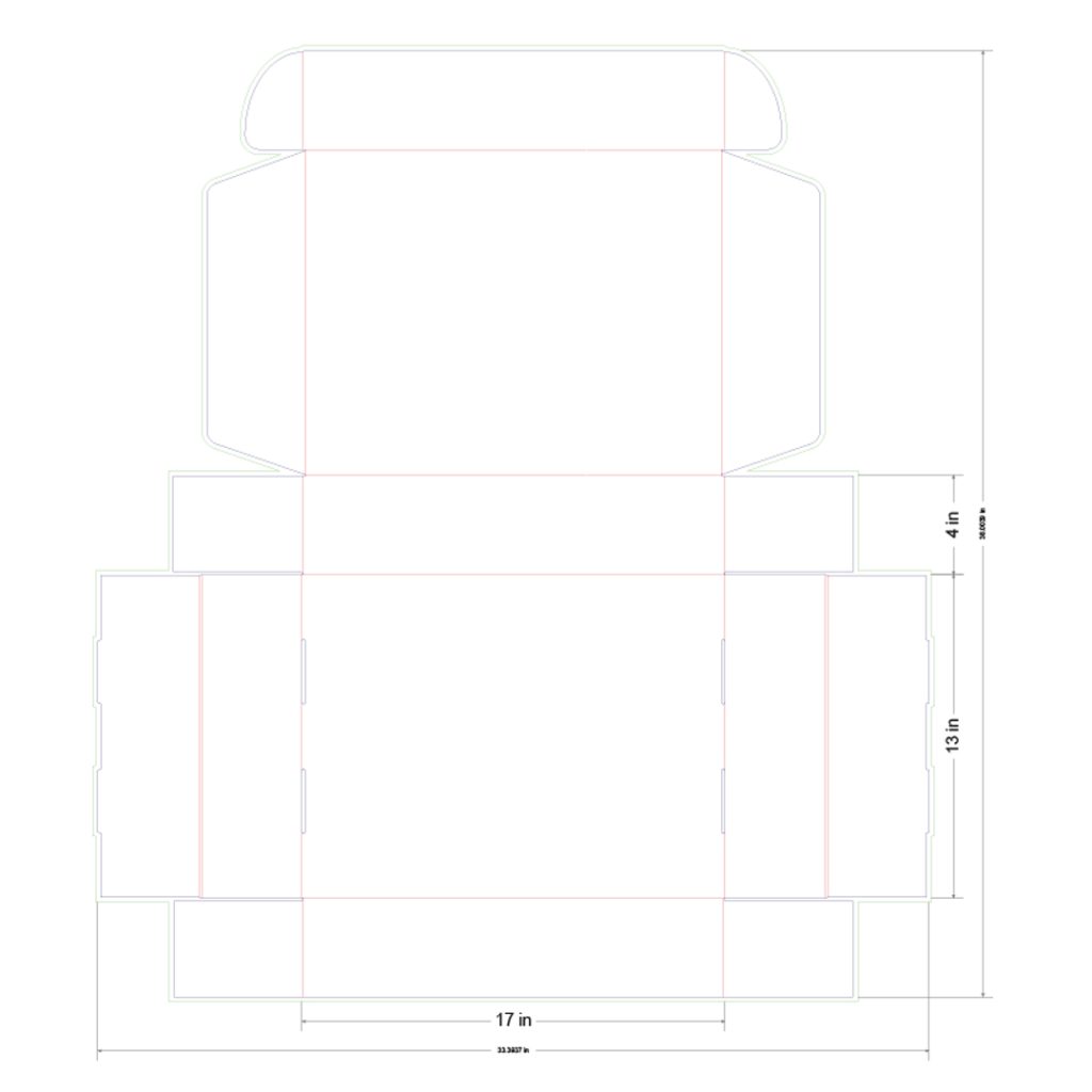 17x13x4 in Mailer Box Template