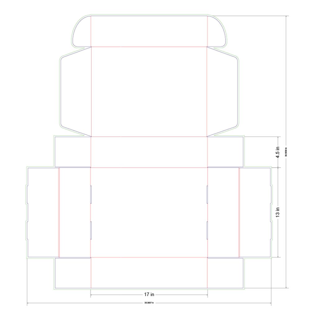 17x13x4.5 in Mailer Box Template