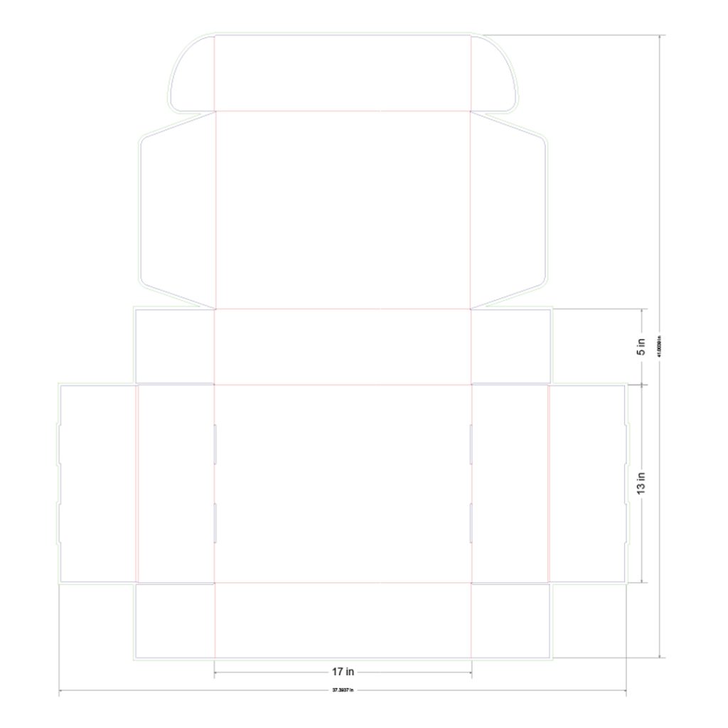 17x13x5 in Mailer Box Template