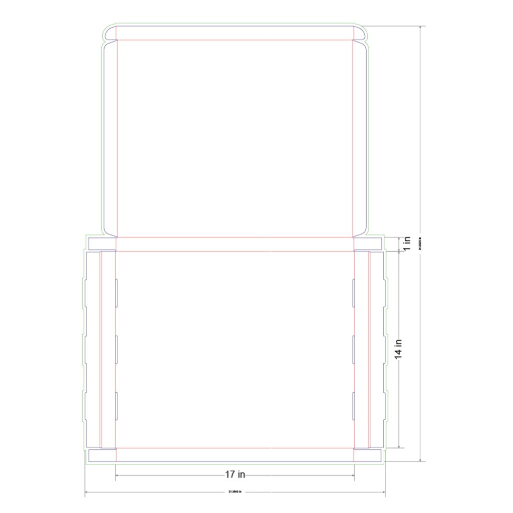 17x14x1 in Mailer Box Template
