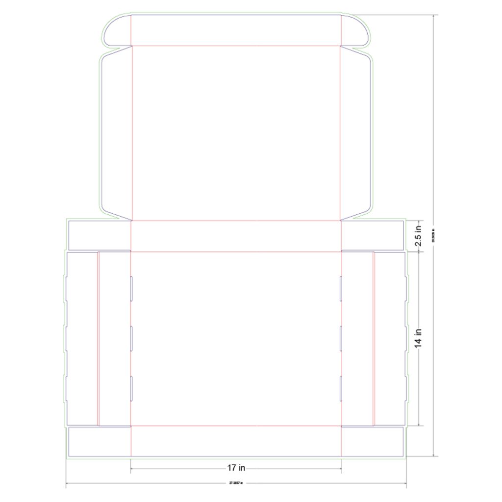 17x14x2.5 in Mailer Box Template