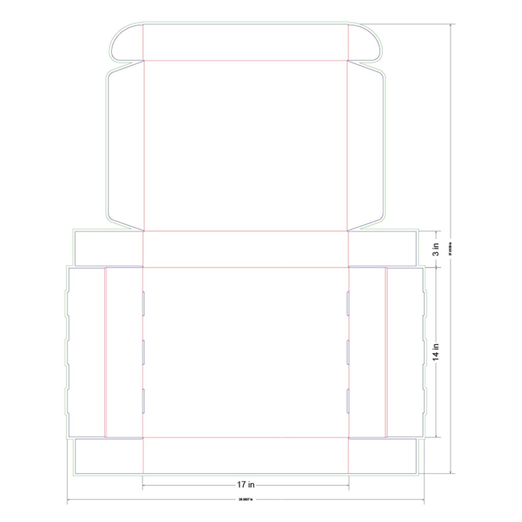 17x14x3 in Mailer Box Template