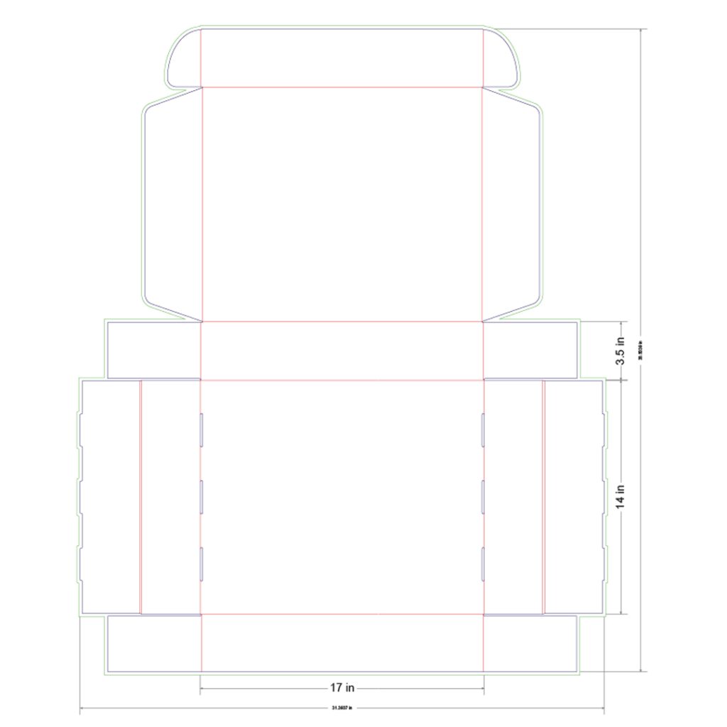 17x14x3.5 in Mailer Box Template
