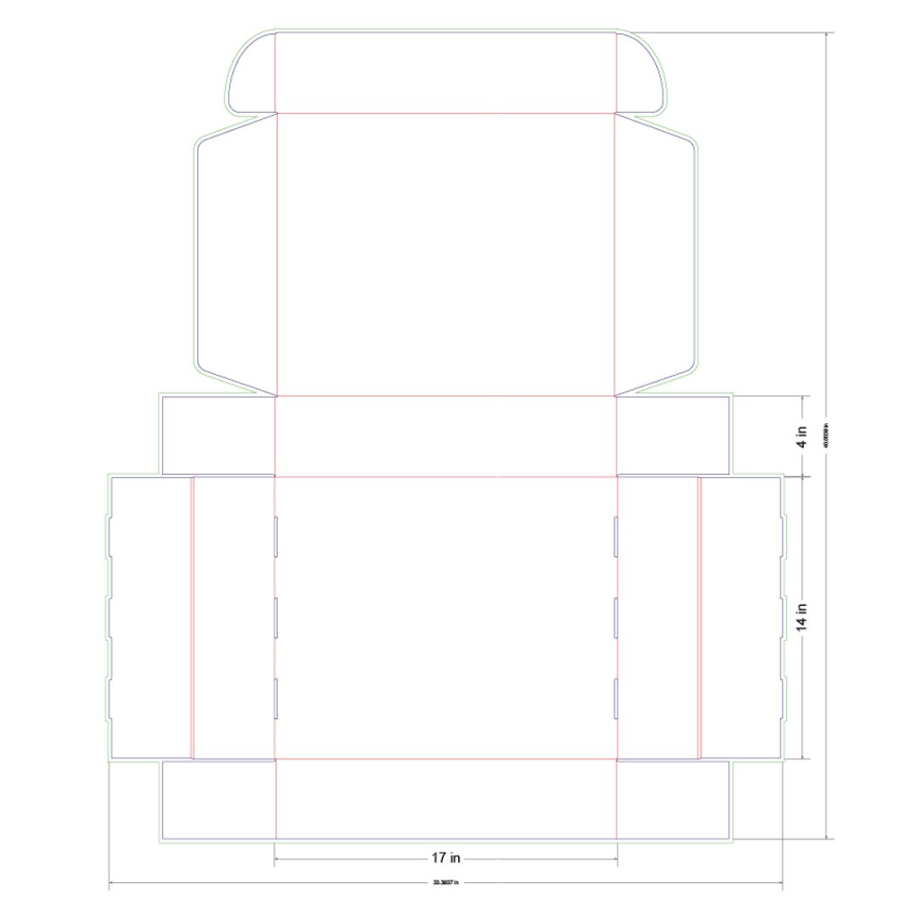 17x14x4 in Mailer Box Template