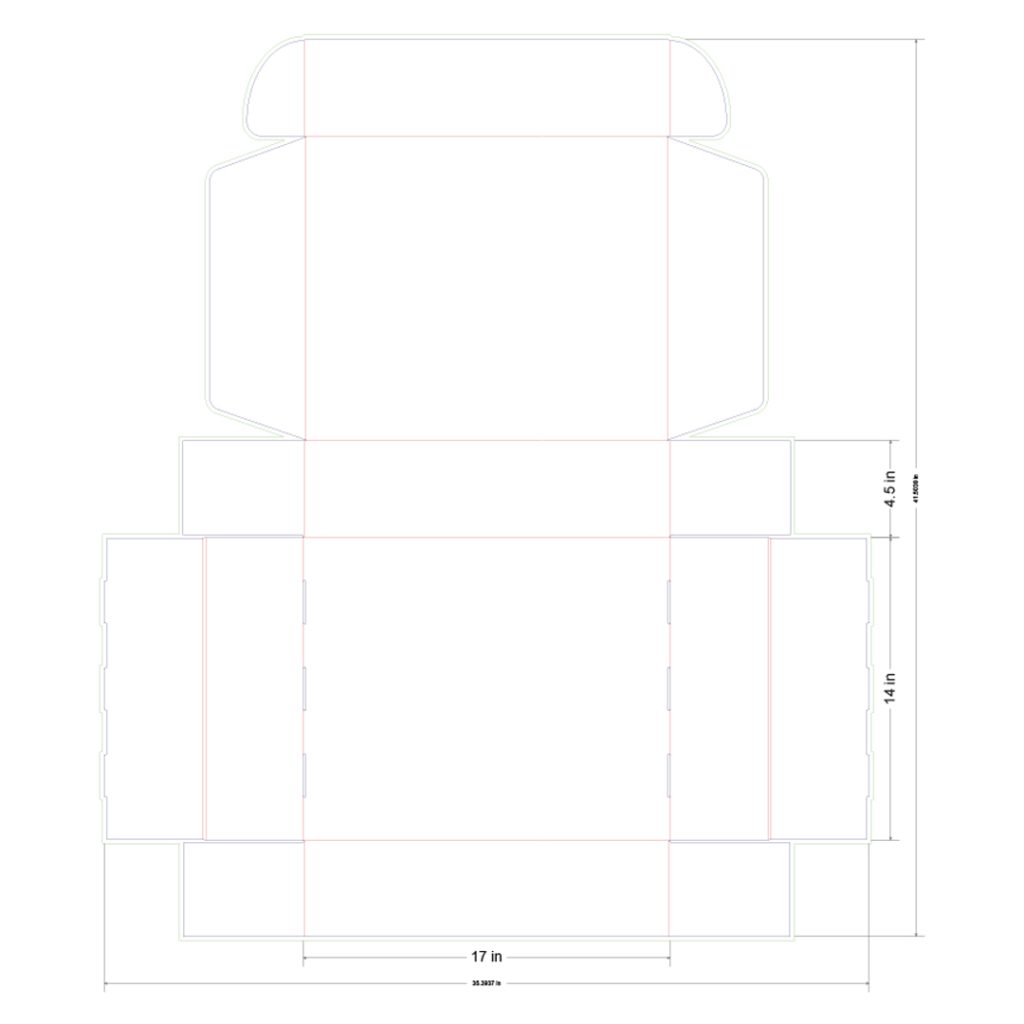 17x14x4.5 in Mailer Box Template