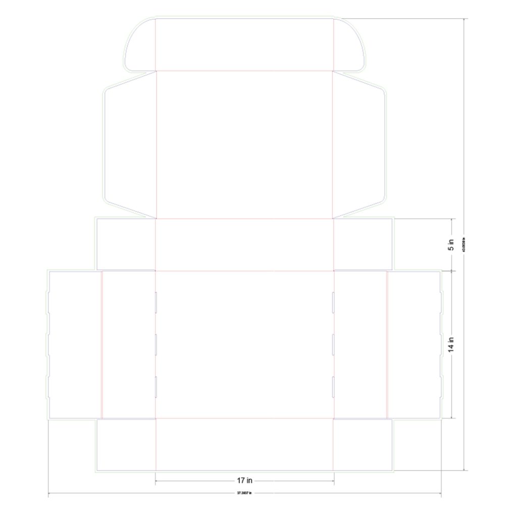 17x14x5 in Mailer Box Template