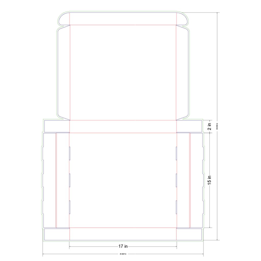 17x15x2 in Mailer Box Template