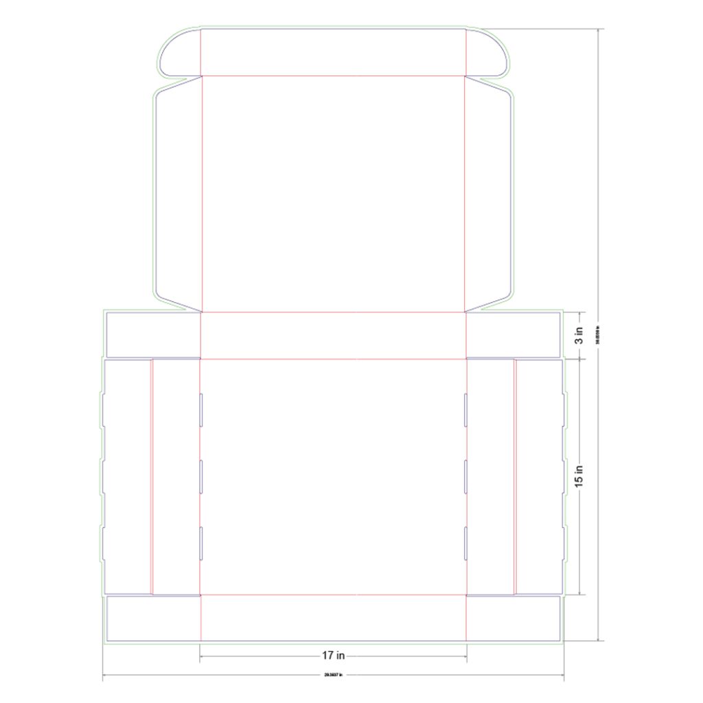 17x15x3 in Mailer Box Template